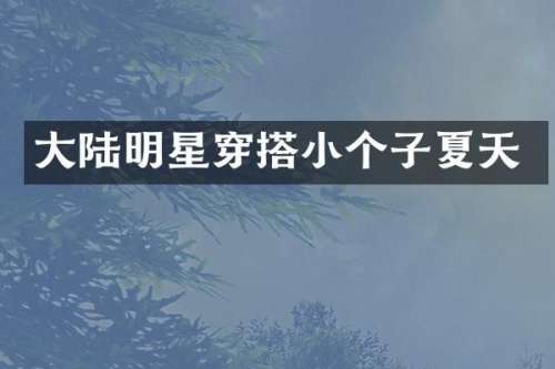 大陆明星穿搭小个子夏天
