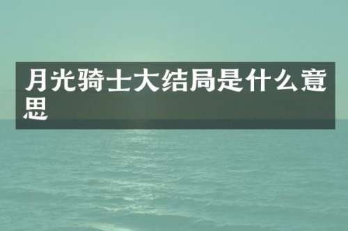 月光骑士大结局是什么意思