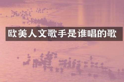 欧美人文歌手是谁唱的歌