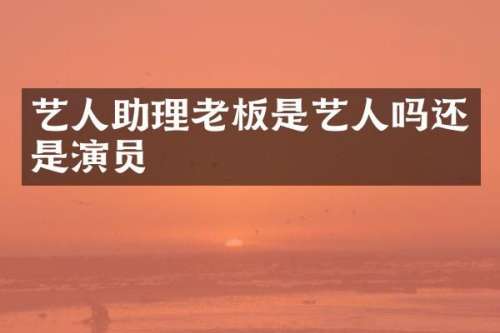 艺人助理老板是艺人吗还是演员