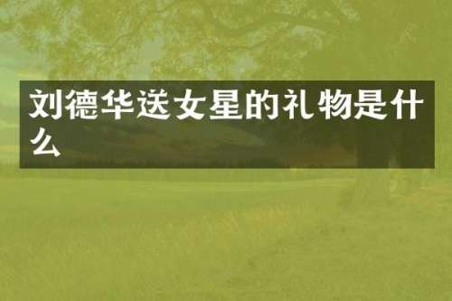刘德华送女星的礼物是什么