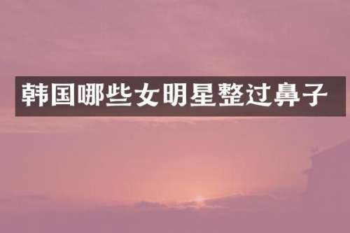 韩国哪些女明星整过鼻子