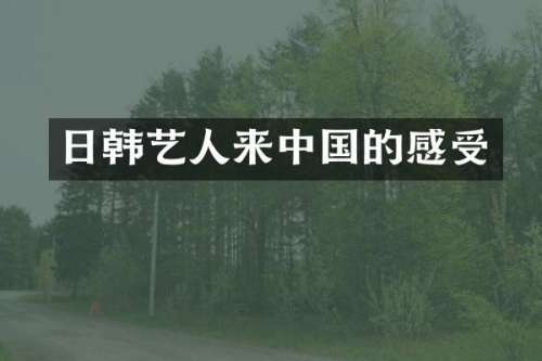 日韩艺人来中国的感受