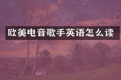 欧美电音歌手英语怎么读