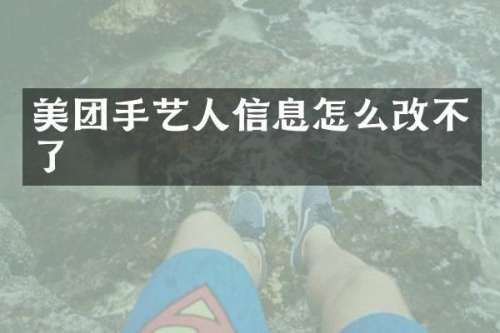 美团手艺人信息怎么改不了