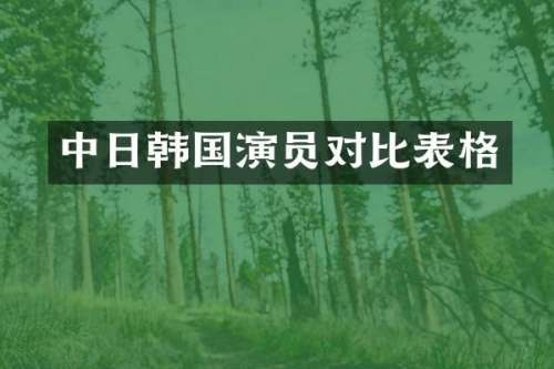 中日韩国演员对比表格