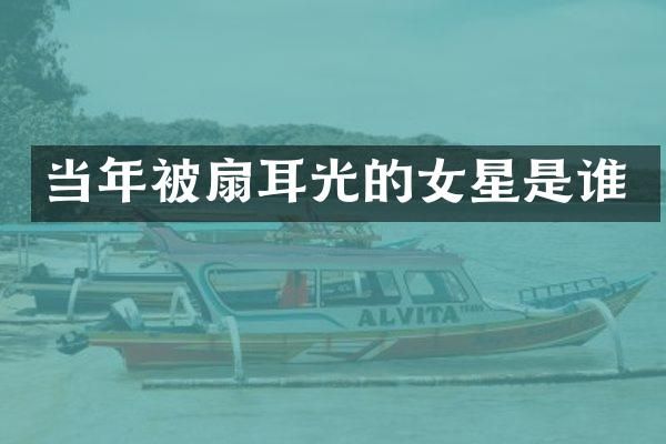 当年被扇耳光的女星是谁