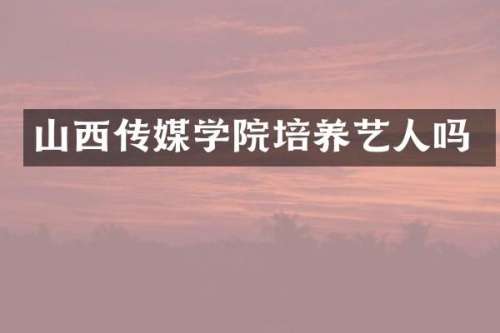 山西传媒学院培养艺人吗