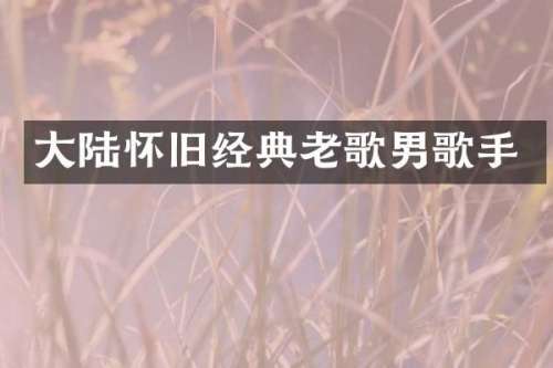大陆怀旧经典老歌男歌手