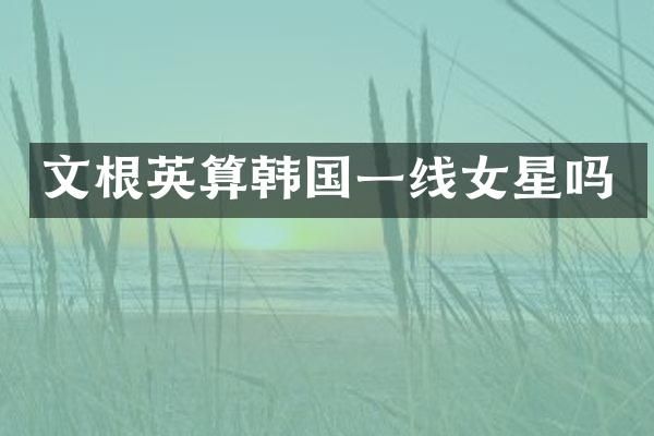 文根英算韩国一线女星吗