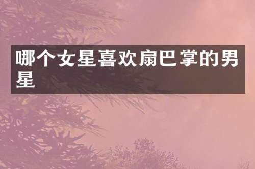 哪个女星喜欢扇巴掌的男星