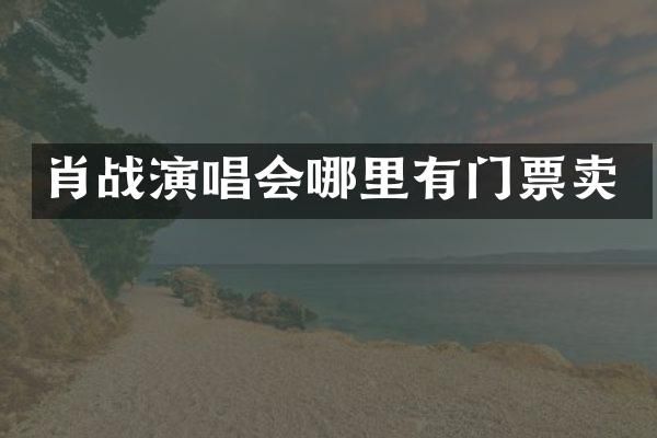 肖战演唱会哪里有门票卖