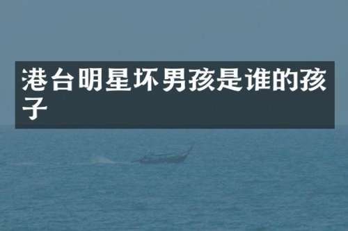 港台明星坏男孩是谁的孩子