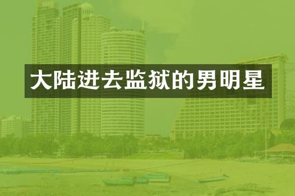 大陆进去监狱的男明星