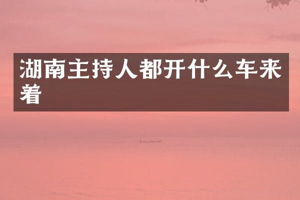 湖南主持人都开什么车来着