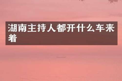 湖南主持人都开什么车来着