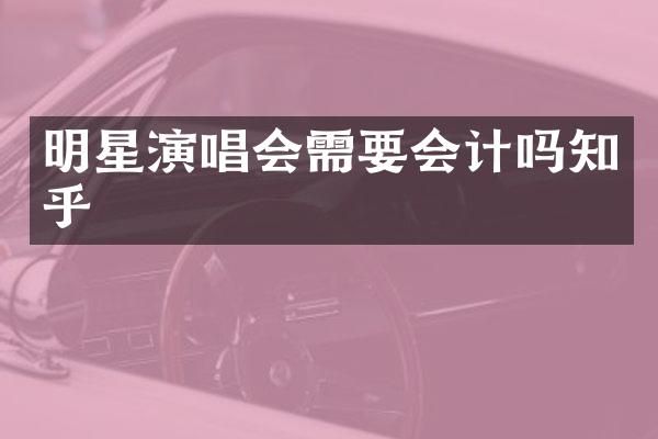 明星演唱会需要会计吗知乎