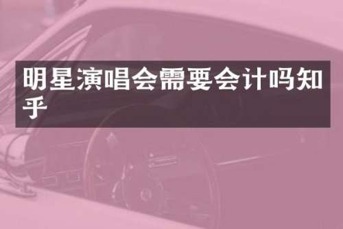 明星演唱会需要会计吗知乎