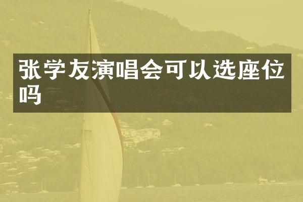 张学友演唱会可以选座位吗