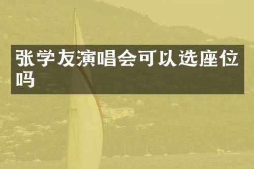 张学友演唱会可以选座位吗