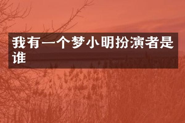 我有一个梦小明扮演者是谁