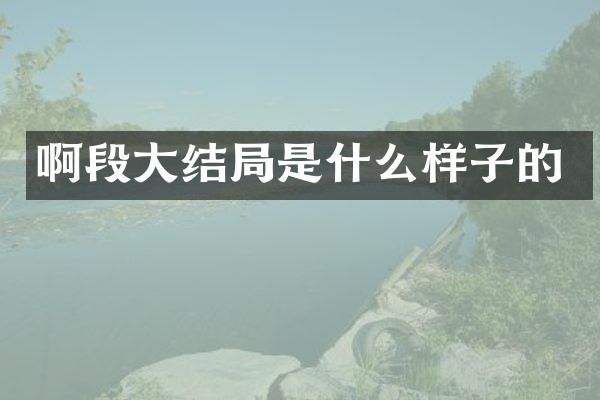 啊段大结局是什么样子的