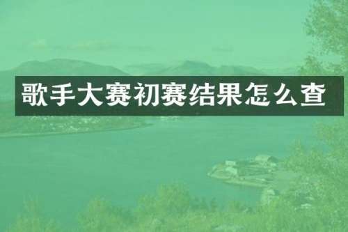 歌手大赛初赛结果怎么查