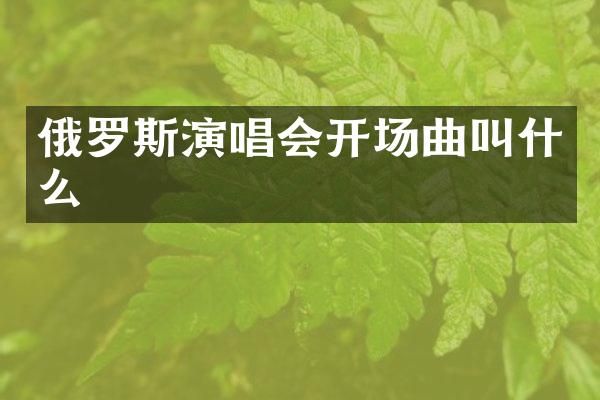 俄罗斯演唱会开场曲叫什么