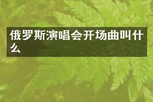 俄罗斯演唱会开场曲叫什么