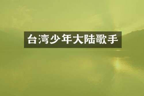 台湾少年大陆歌手