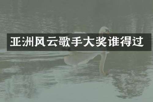 亚洲风云歌手大奖谁得过