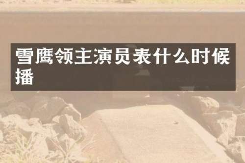 雪鹰领主演员表什么时候播
