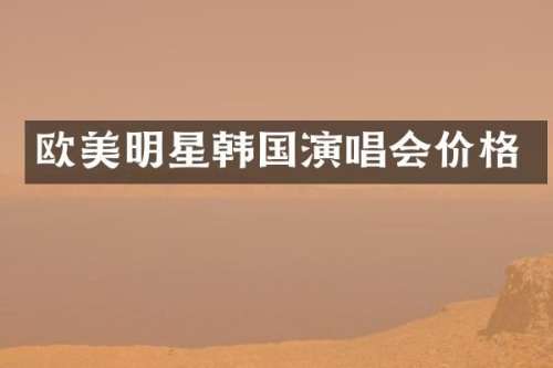 欧美明星韩国演唱会价格