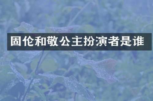 固伦和敬公主扮演者是谁