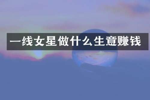 一线女星做什么生意赚钱