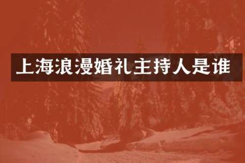 上海浪漫婚礼主持人是谁