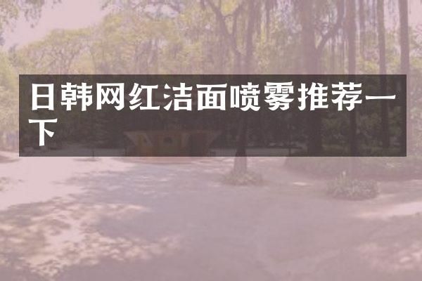 日韩网红洁面喷雾推荐一下