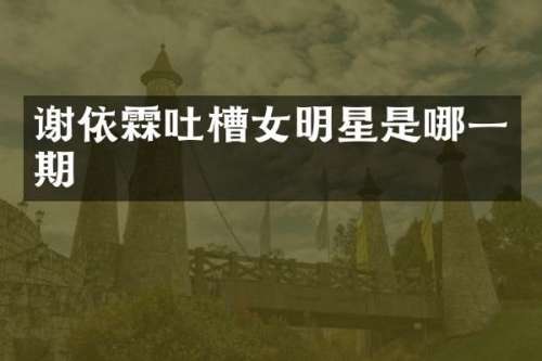 谢依霖吐槽女明星是哪一期