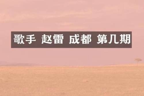 歌手 赵雷 成都 第几期