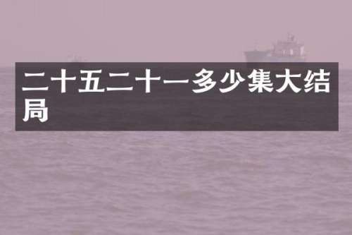 二十五二十一多少集大结局