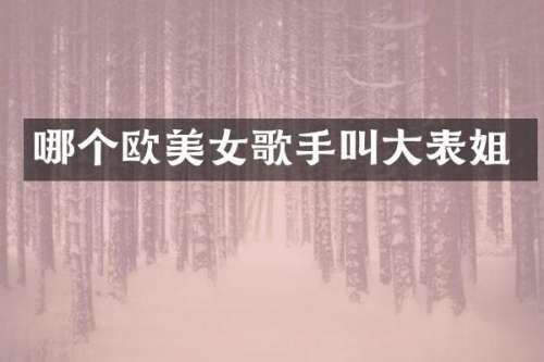 哪个欧歌手叫大表姐