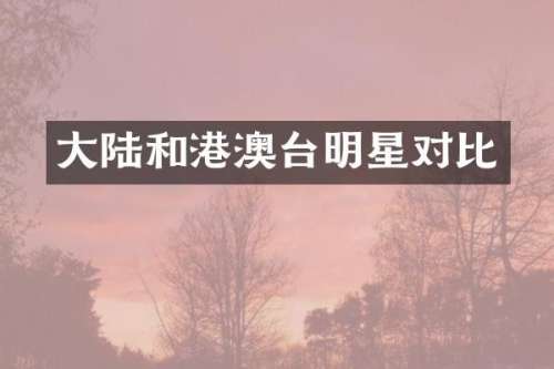 大陆和港澳台明星对比