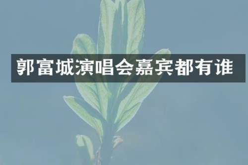郭富城演唱会嘉宾都有谁