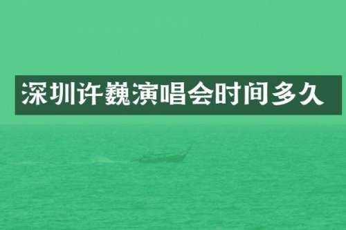 深圳许巍演唱会时间多久