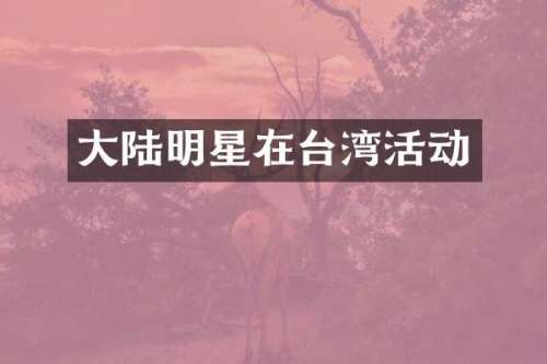 大陆明星在台湾活动