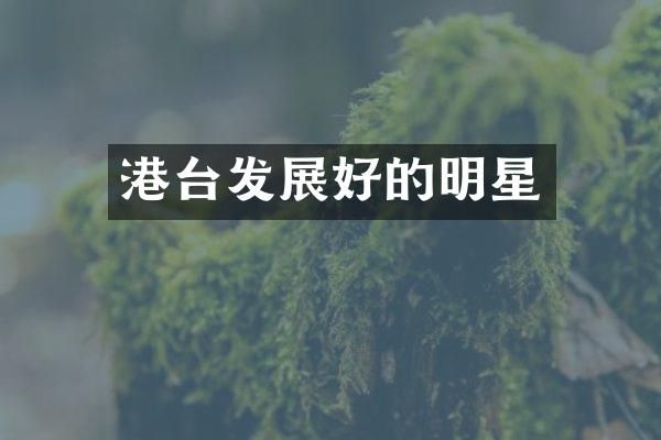 港台发展好的明星