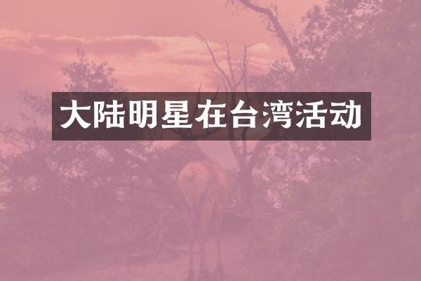 大陆明星在台湾活动