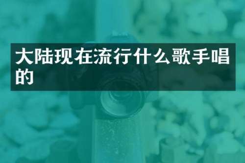 大陆现在流行什么歌手唱的