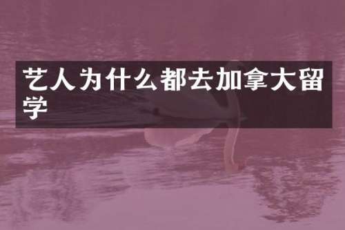 艺人为什么都去加拿大留学