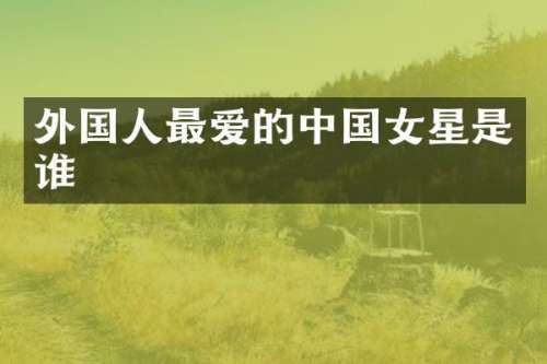外国人最爱的中国女星是谁